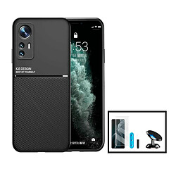 Phonecare Kit Coque Magnetic Lux + Verre Trempé - Noir Coque magnétique avec verre trempé - Protection complète - Compatible supports magnétiques - Design minimaliste