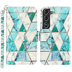 Etui Marbre Samsung S22 5G Étui en PU - Imprimé papillons/fleurs - Support inclus - Fermoir magnétique