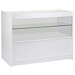 MonsterShop Vitrine comptoir C1200 - Blanc Vitrine de présentation - Verre et bois - Design somptueux