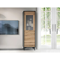 BESTMOBILIER Vitrine Peter Bois et Noir