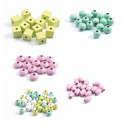 DJECO Perles en Bois Feuilles et Fleurs