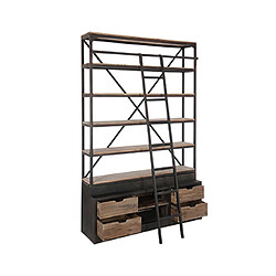 Mes Bibliothèque métal bois 4 étagères - Naturel