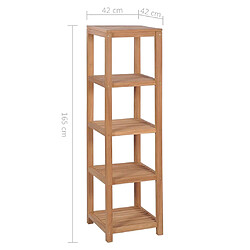 vidaXL Support de rangement bain 4 niveaux - Teck pas cher