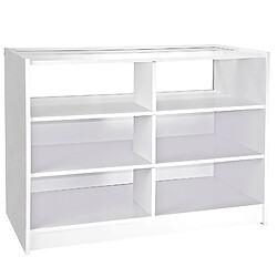 Monstershop Vitrine Comptoir Blanc B1200 pour Commerces MonsterShop – Vitrine Comptoir Blanc B1200 pour Commerces, Comptoir d’Accueil ou Présentoir de Marchandises