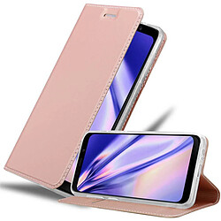 Cadorabo Coque Samsung Galaxy A8 2018 - Rose Étui portefeuille classY or rosé - Protection complète - Style élégant