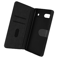 Avizar Google Pixel 6A Clapet Noir Housse portefeuille simili cuir - Protection chute et rayures - Support vidéo intégré - Aimant de fermeture