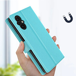 Avizar Étui portefeuille pour Oppo Reno8 Lite 5G - Bleu pas cher
