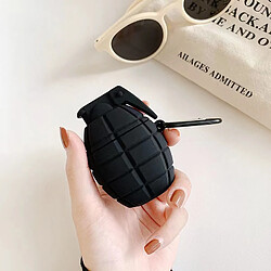 Gupboo Coque AirPods en silicone - Noir Housse étui AirPods - silicone souple - protection antichoc - design grenade