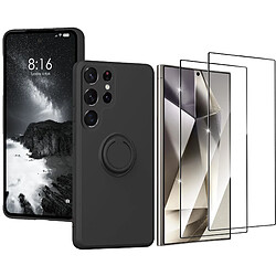 Little Boutik Samsung Galaxy S24 Ultra - Coque silicone noire avec anneau