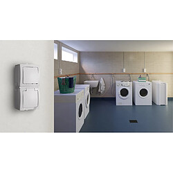 Prise double avec couvercle - Blanc