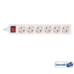 Inline Power Strip 6 Ports - Blanc