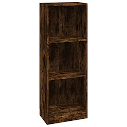 vidaXL Bibliothèque 3 niveaux Chêne fumé 40x24x109cm Bois d'ingénierie