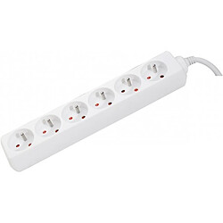 Abi Diffusion Dexlan Multiprise 6 prises - Blanc