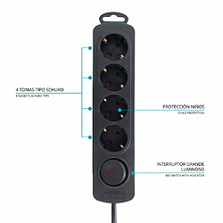 Tm electron Rallonge 4 prises Schuko - Noir