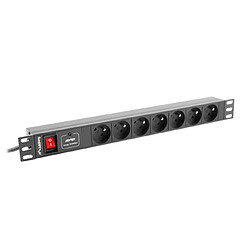 PDU rack 7 prises Type E - Noir