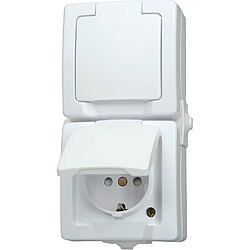 Prise double avec couvercle - Blanc