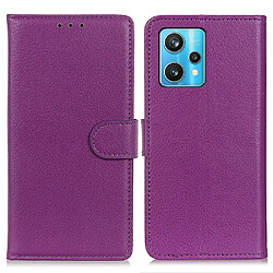 Étui Realme 9 Pro + - Violet Étui en PU - Texture litchi - Fermoir magnétique