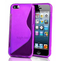 Htdmobiles HTD Mobiles iPhone 5C Coque Mauve Coque silicone gel - Compatible iPhone 5C - Avec film écran - Coloris mauve