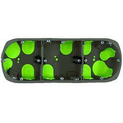 Bizline Boîte cloison sèche encastrée 3 postes