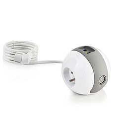 Watt&Co Multiprise Multimédia WATTBALL 2P 16A Grise