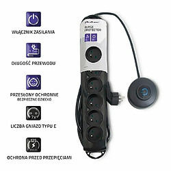 Acheter Multiprise parasurtension 7 prises - Noir