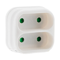 Zenitech Multiprise façade 2 prises - Blanc