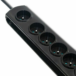 Multiprise parasurtension 7 prises - Noir