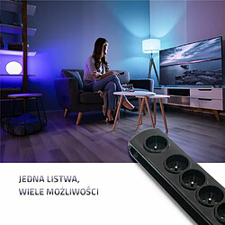 Multiprise parasurtension 7 prises - Noir pas cher