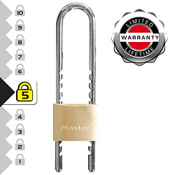 Master Lock 1950EURD Cadenas à Clé avec Anse Ajustable de 7 à 15 cm, Doré, 15,5 x 5 x 1,4 cm