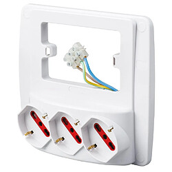 Multiprise murale 3 prises Emilia - Blanc