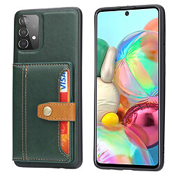 Coque Samsung Galaxy A53 5G - Verte Coque en TPU / PU - Béquille et porte-cartes - Protection de caméra surélevée