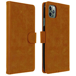 Avizar iPhone 11 Pro - Étui Intégral - Marron Étui folio - Eco-cuir - Porte-cartes - Fonction support vidéo