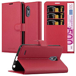 Cadorabo Coque LG Stylus 3 Rouge Cerise Coque portefeuille - Similicuir - Compartiments cartes - Fonction stand