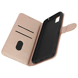 Avizar Étui Galaxy A22 5G - Rose Champagne Étui folio cuir PU - Porte-carte intégré - Fonction support