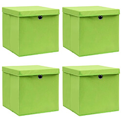 VidaXL Boîtes de Rangement Pliables Vert 4 pcs