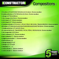 Acheter CONSTRUCTOR Coffre à douilles - 94 pièces