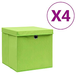 vidaXL Boîtes de Rangement Vert 28x28x28 cm