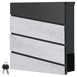 ML-Design Boîte aux lettres murale - Marbre blanc