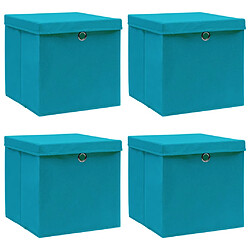 VidaXL Boîtes de Rangement Pliables Bleu 4 pcs