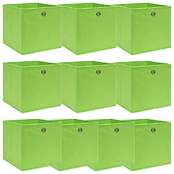 vidaXL Boîtes de rangement Vert - 32x32x32 cm - 10 pcs
