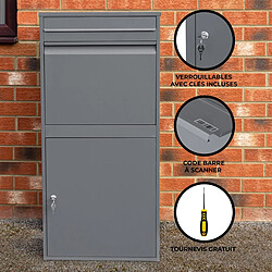 Monstershop Boîte à Colis XL Grise Anti-vol