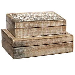 Atmosphera Boîtes déco en bois Ritual - Naturel