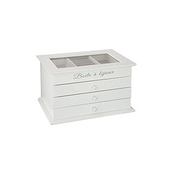 Atmosphera Boîte à bijoux 3 tiroirs - Blanc