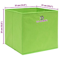 VidaXL Boîtes Rangement 4 pcs Vert 32x32x32 cm Tissu pas cher