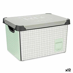 Kipit Home Boîte de Rangement 17 L - Gris (12 Unités)