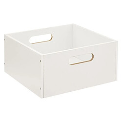 Avis Toilinux Lot de 6 Boîtes de rangement carrée en MDF - L. 31 x H. 15 cm - Blanc