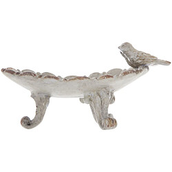 Atmosphera Porte bagues en métal Coquille - 11 x H. 6 cm - Gris