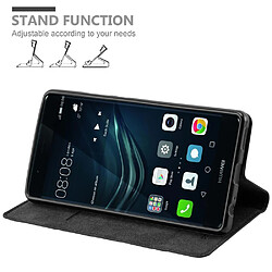 Cadorabo Coque Portefeuille pour Huawei P9 Plus - Noir Nuit pas cher