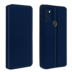 Avizar Honor 9A Housse Porte-cartes - Bleu Nuit Étui folio éco-cuir - Fonction support vidéo - Clapet magnétique