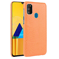 Wewoo Coque Rigide Pour Galaxy M30s Crocodile antichoc Texture PC + Etui PU Orange